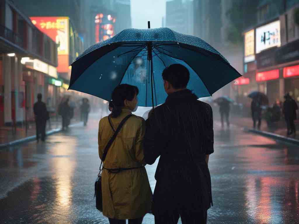 香港街頭一把破傘 